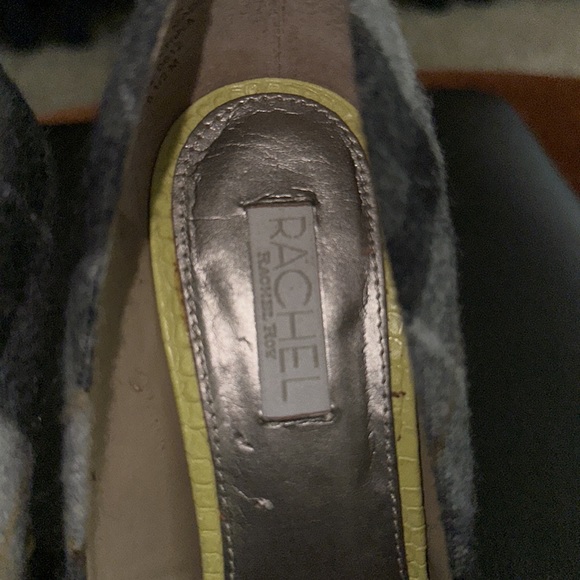 Rachel Roy Grey Yellow Plaid Heels - Picture 7 of 9